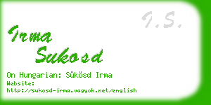 irma sukosd business card